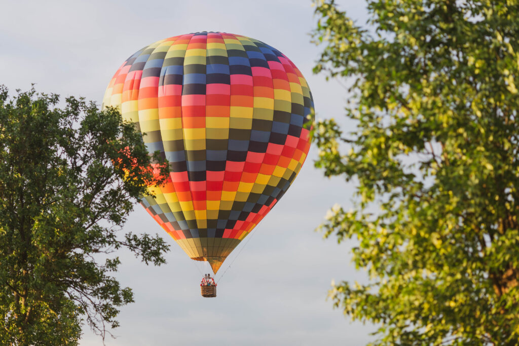 Hot air balloon over Masai Mara plains