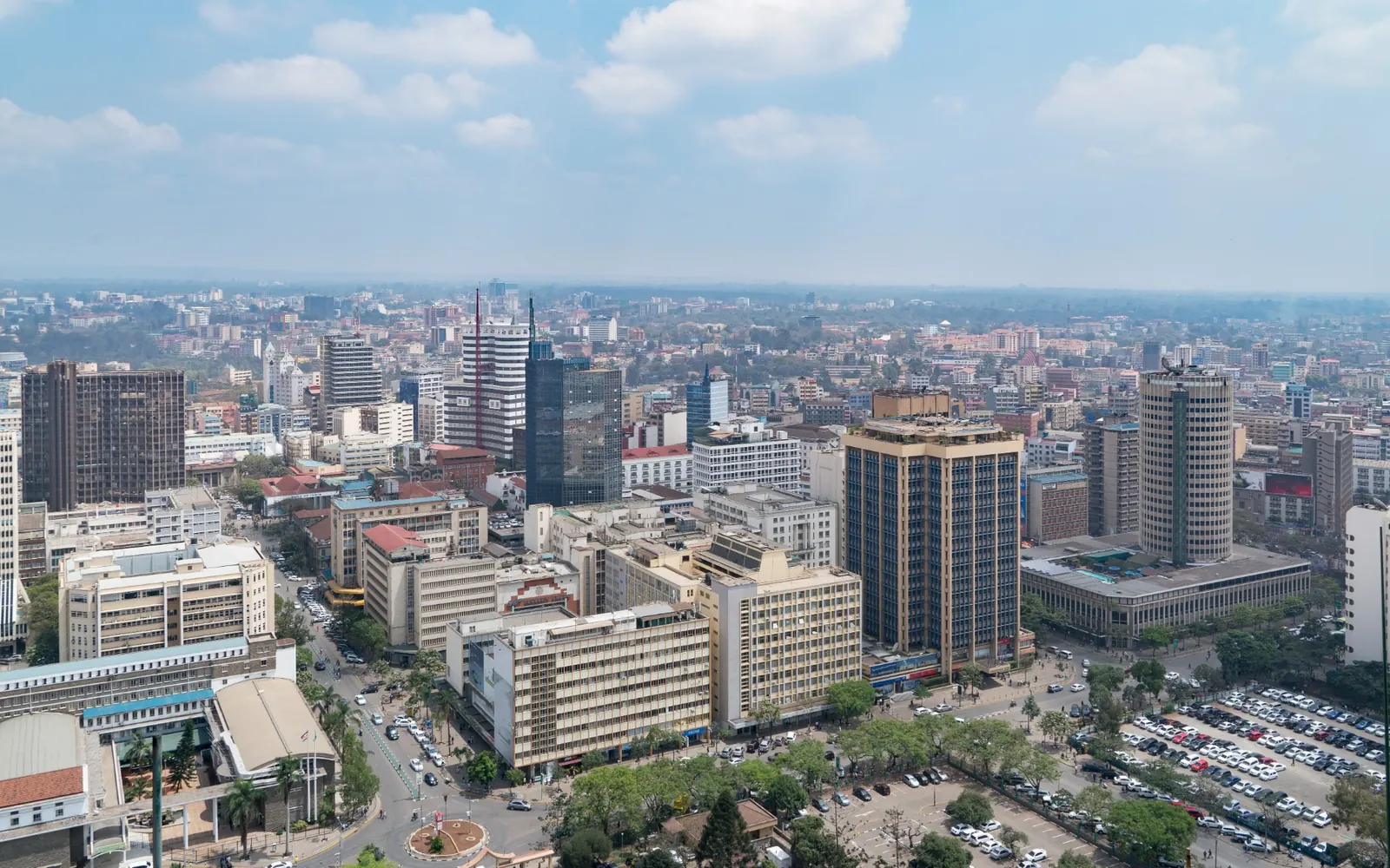 Downtown Nairobi seen from above.